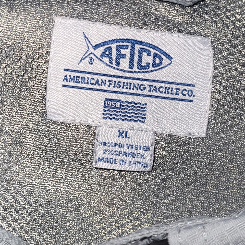 AFTCO AFTECH Fishing Rangle Long Sleeve Sun Shirt‎ Vented Gray Size X Large - Picture 6 of 6